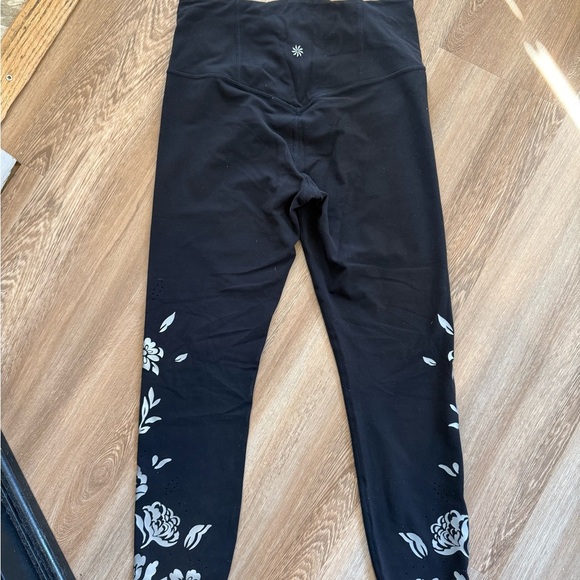 Athleta Black Elation Eyelet Leggings 7/8 - Picture 3 of 6
